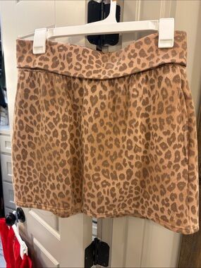 Victoria's Secret Tan Leopard Print Knit Mini Skirt